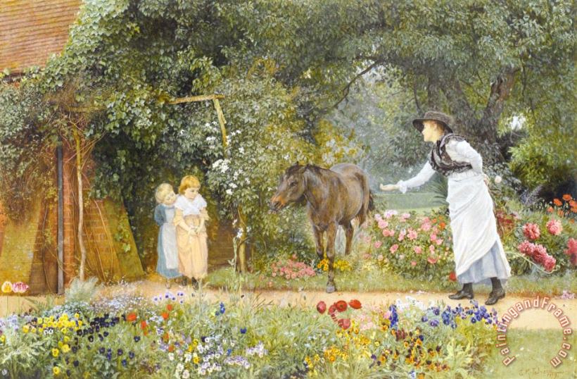 Edward Killingworth Johnson Catching The Pony Art Painting