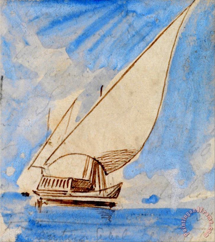 Boat on The Nile 2 painting - Edward Lear Boat on The Nile 2 Art Print