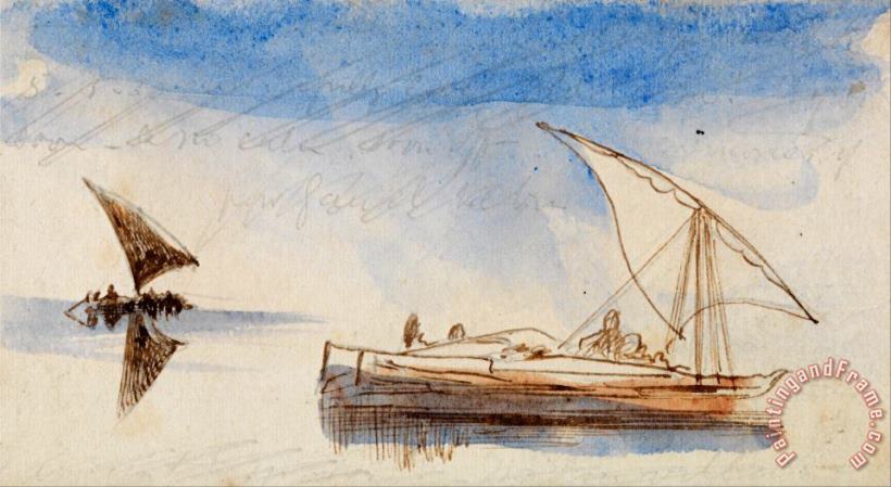 Boats on The Nile 3 painting - Edward Lear Boats on The Nile 3 Art Print