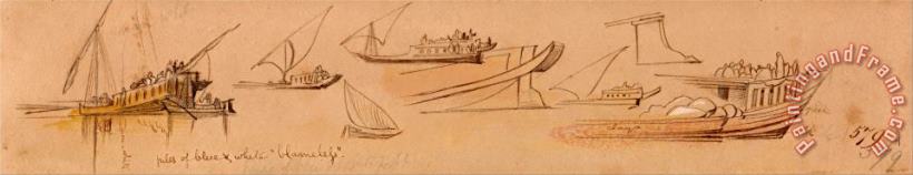 Edward Lear Boats on The Nile 4 Art Print