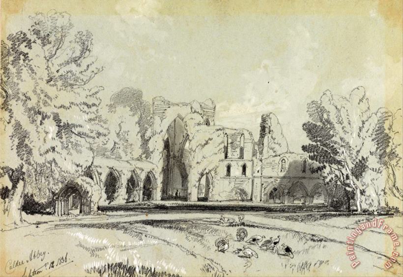 Edward Lear Calder Abbey, September 12. 1836 Art Painting