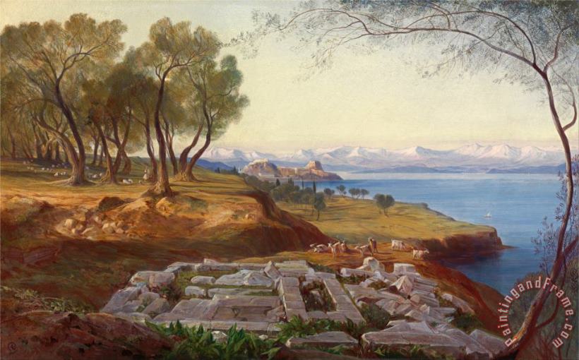 Corfu From Ascension painting - Edward Lear Corfu From Ascension Art Print