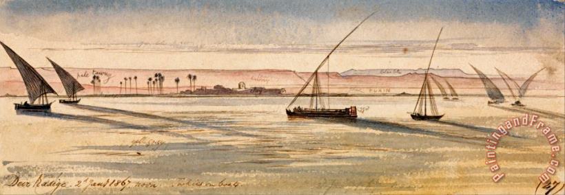 Deir Kadige, Noon., January 2, 1867 (27) painting - Edward Lear Deir Kadige, Noon., January 2, 1867 (27) Art Print