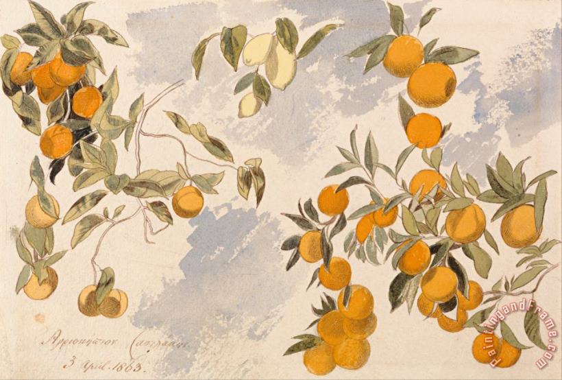 Fruit Trees, 3 April 1863 painting - Edward Lear Fruit Trees, 3 April 1863 Art Print