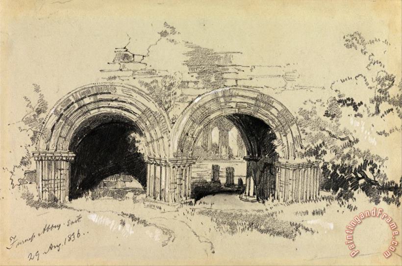 Furness Abbey East, 29 August 1836 painting - Edward Lear Furness Abbey East, 29 August 1836 Art Print