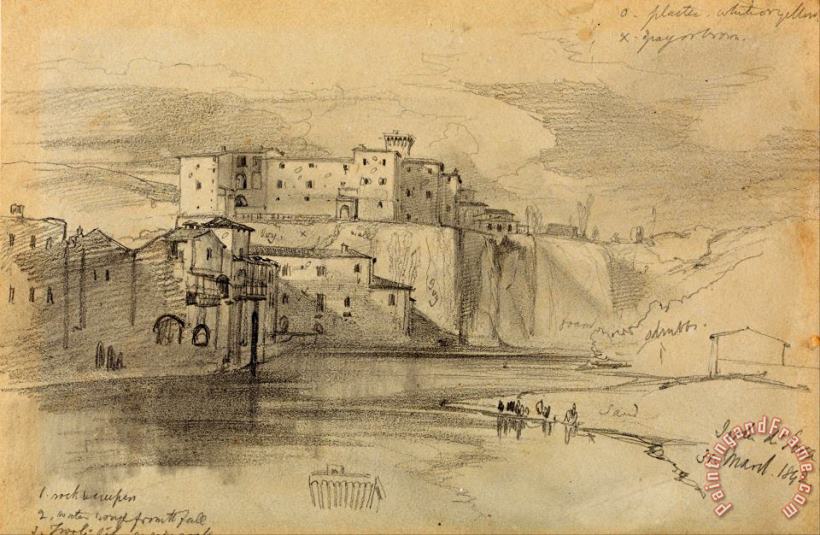 Edward Lear Isola Di Sora, 31 Mar. 1842 Art Painting