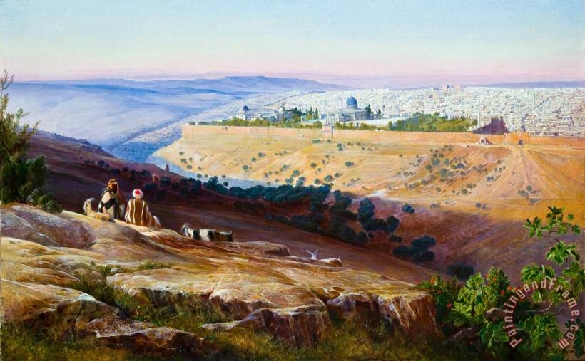 Edward Lear Jerusalem From The Mount of Olives Art Painting
