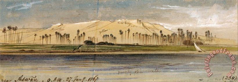 Near Aswan painting - Edward Lear Near Aswan Art Print