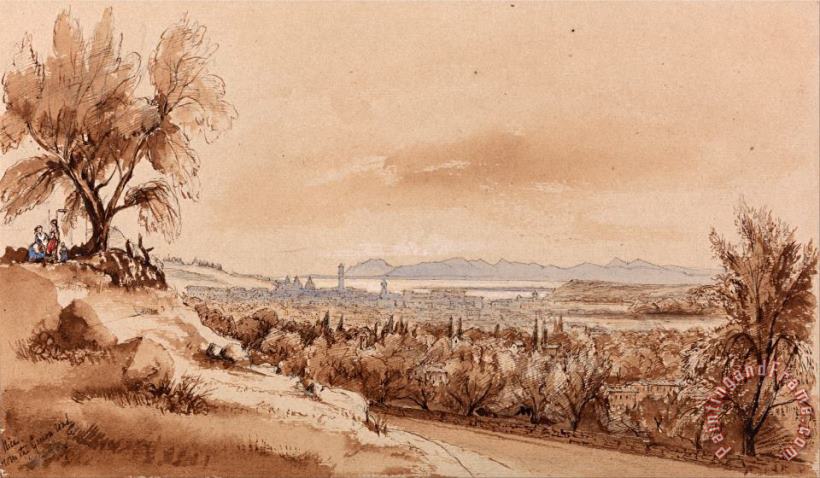 Nice From The Genoa Road painting - Edward Lear Nice From The Genoa Road Art Print