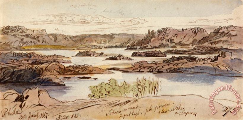 Edward Lear Philae, 5 20 Pm, 30 January 1867 (275) Art Painting