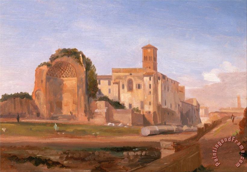 Temple of Venus And Rome, Rome painting - Edward Lear Temple of Venus And Rome, Rome Art Print