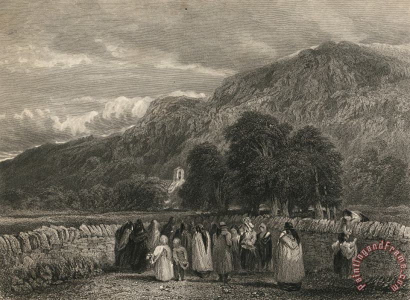 Edward Radclyffe A Welsh Funeral Art Painting