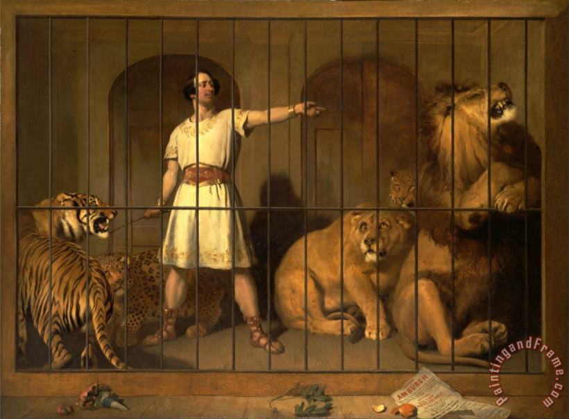 Edwin Landseer Portrait of Mr. Van Amburgh, As He Appeared with His Animals at The London Theatres Art Painting