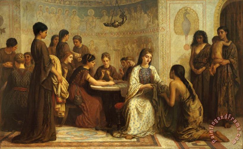 A Dorcas Meeting in The 6th Century painting - Edwin Long A Dorcas Meeting in The 6th Century Art Print