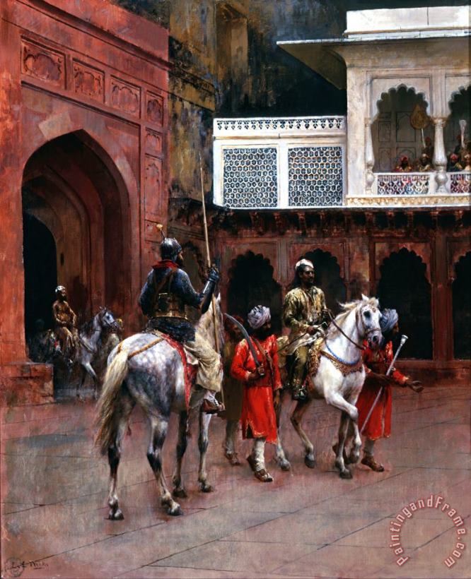 Edwin Lord Weeks Indian Prince, Palace of Agra Art Print