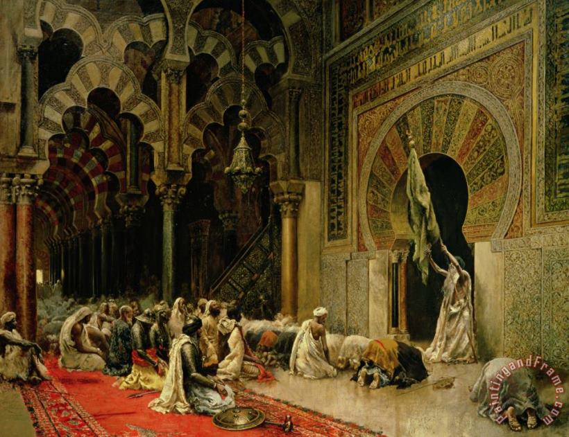 Interior Of The Mosque At Cordoba painting - Edwin Lord Weeks Interior Of The Mosque At Cordoba Art Print