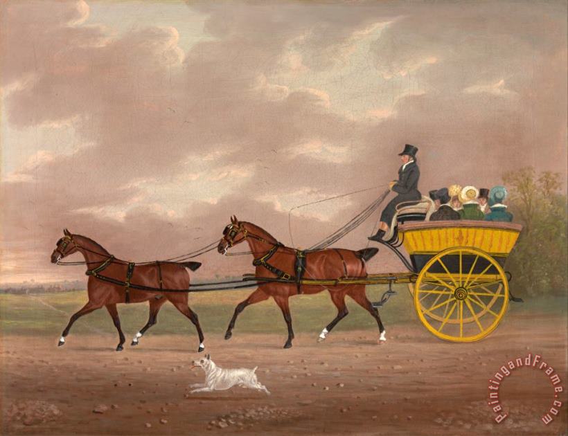 A Gentleman Driving Tandem to a Jaunting Car painting - Edwin W. Cooper of Beccles A Gentleman Driving Tandem to a Jaunting Car Art Print