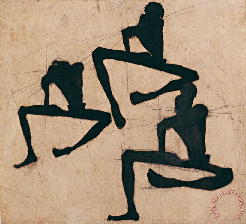 Egon Schiele Composition with Three Male Nudes Art Painting