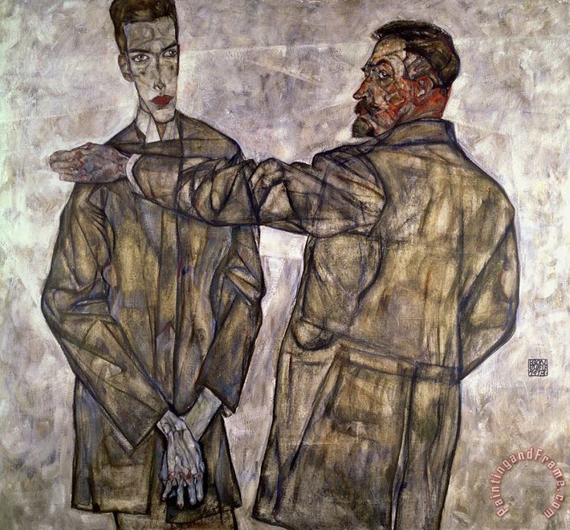 Egon Schiele Double Portrait of Otto And Heinrich Benesch Art Painting