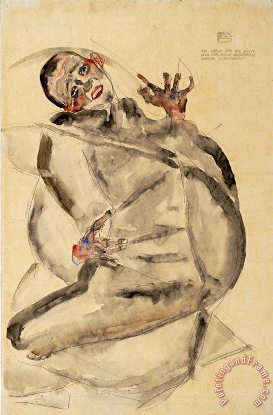 Egon Schiele I Will Gladly Endure for Art And My Loved Ones, 1912 Art Painting