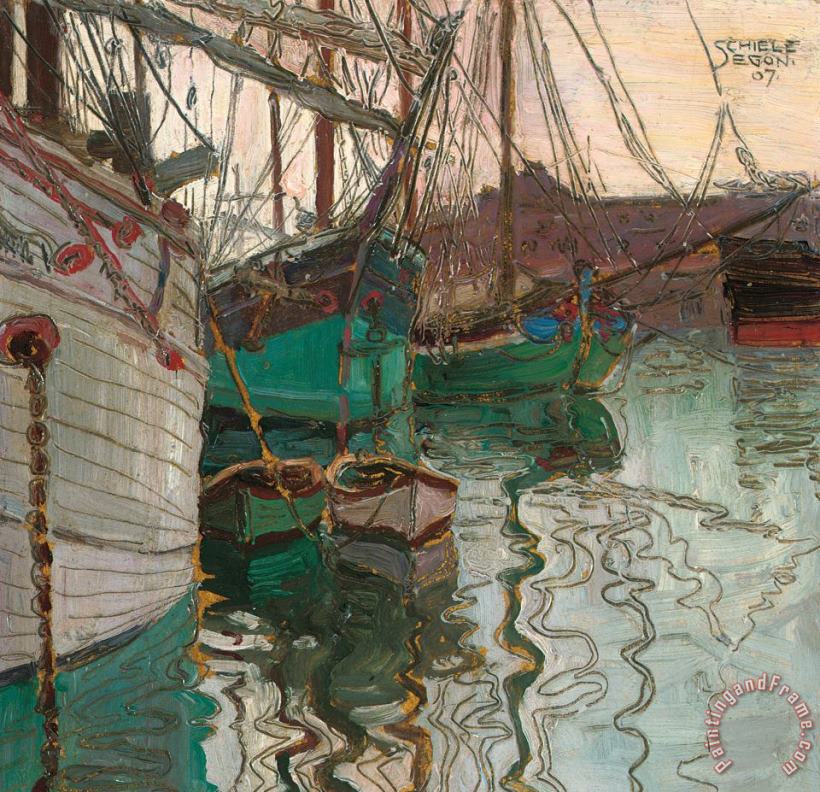Egon Schiele Port Of Trieste Art Painting