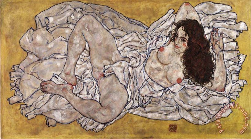 Egon Schiele Reclining Woman Art Painting
