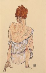 Egon Schiele Seated woman in underwear