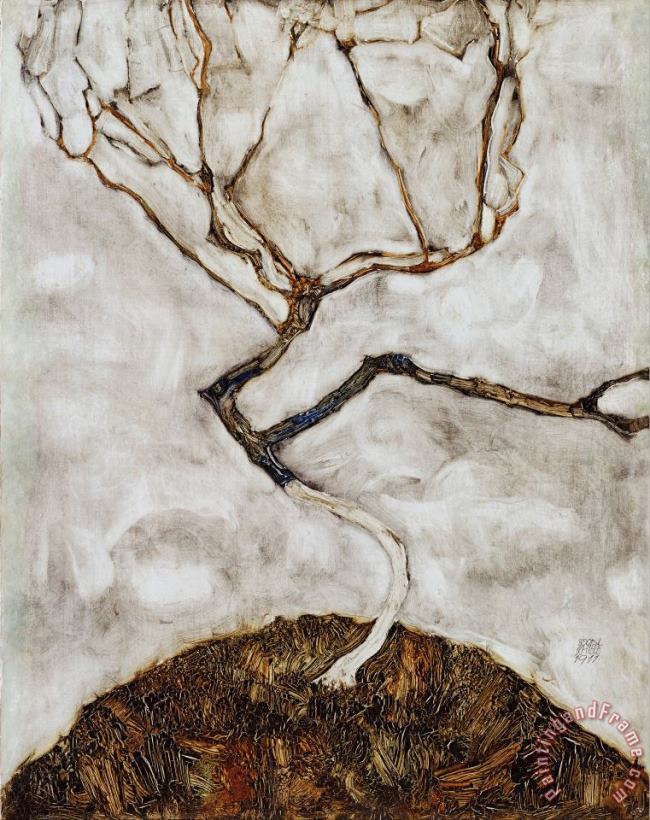 Egon Schiele Small Tree in Late Autumn Art Print