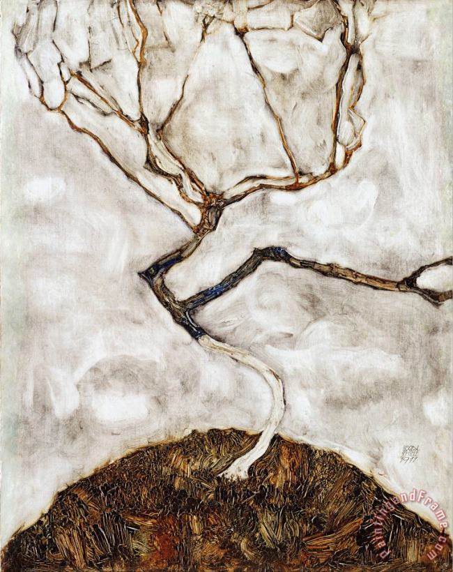 Small Tree in Late Autumn painting - Egon Schiele Small Tree in Late Autumn Art Print