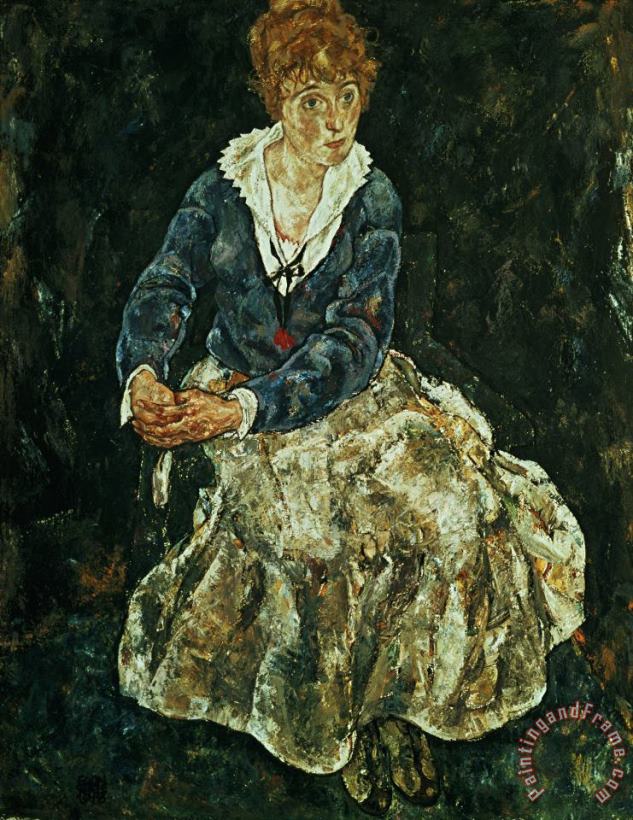 Egon Schiele The Artist's Wife Seated Art Painting
