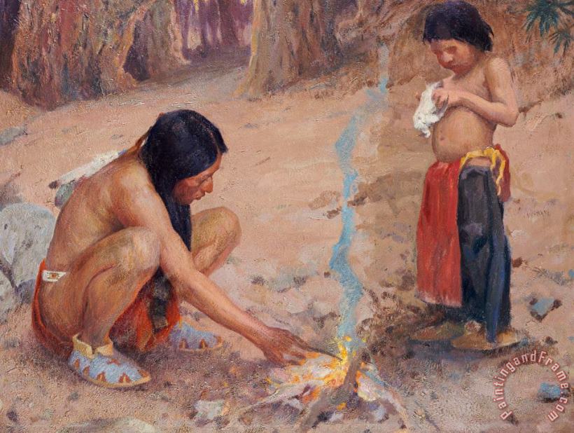 EI Couse The Campfire Art Painting