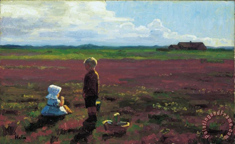 Einar Hein Children Picking Berries on The Moor Art Print