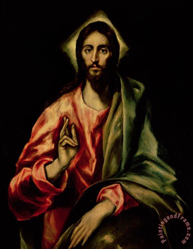 Christ Blessing painting - El Greco Christ Blessing Art Print