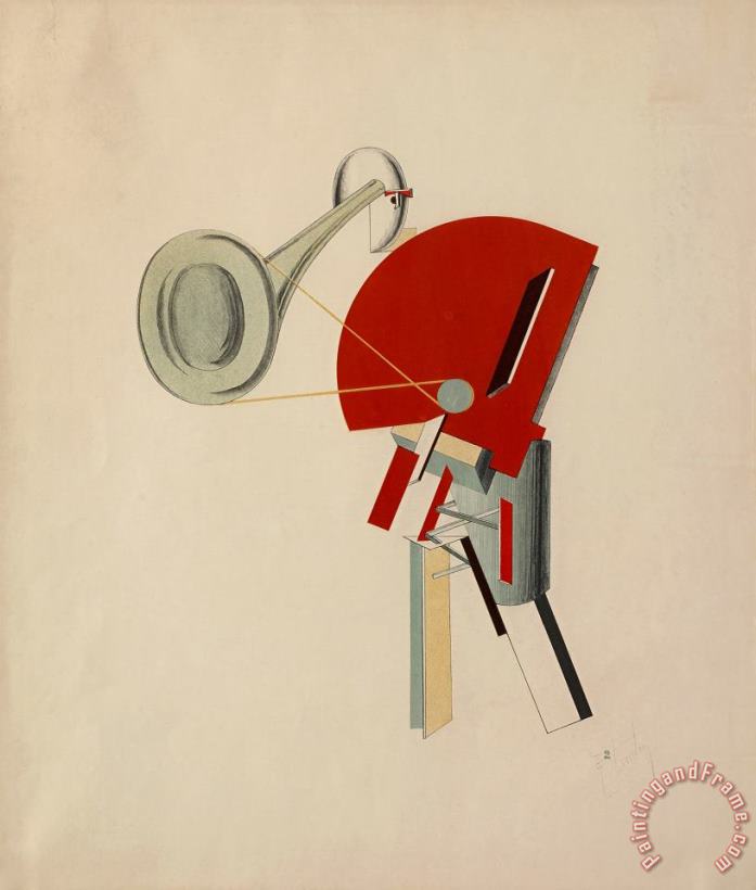 Radio Announcer painting - El Lissitzky Radio Announcer Art Print