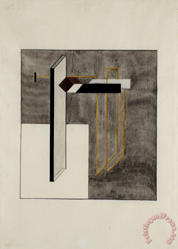 Study for Proun 4b painting - El Lissitzky Study for Proun 4b Art Print