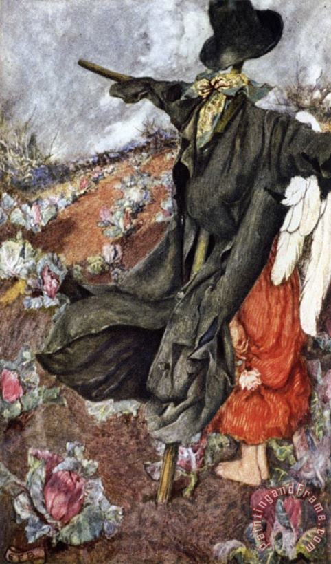 Eleanor Fortescue Brickdale Love And The Scarecrow Art Print
