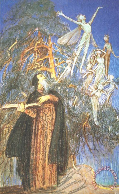 Eleanor Fortescue Brickdale Prospero And Ariel Art Painting