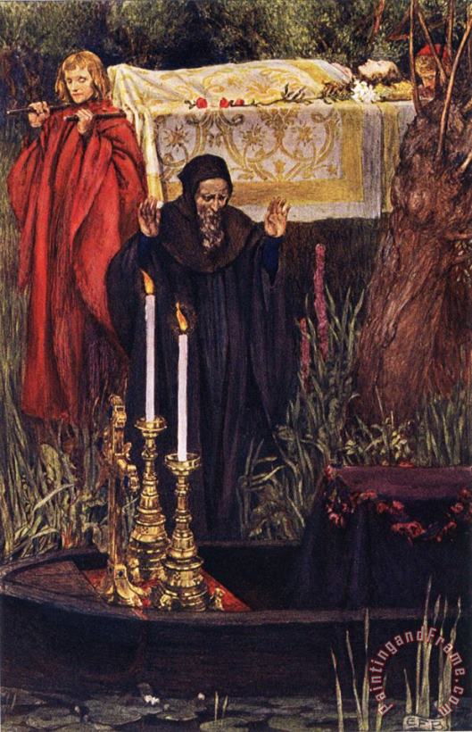 The Passing of Elaine painting - Eleanor Fortescue Brickdale The Passing of Elaine Art Print