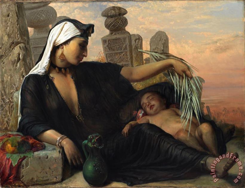 Elisabeth Jerichau Baumann An Egyptian Fellah Woman with Her Baby Art Painting
