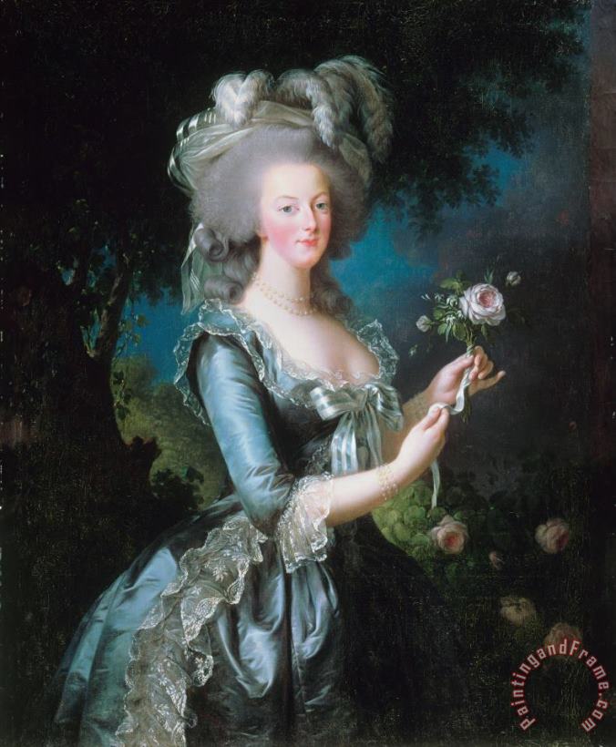 Marie Antoinette with The Rose painting - Elisabeth Louise Vigee Lebrun Marie Antoinette with The Rose Art Print