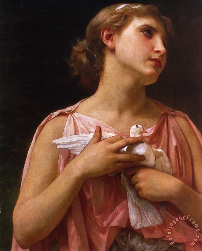 Elizabeth Jane Gardner Bouguereau The Dove Fanciers Detail Art Print