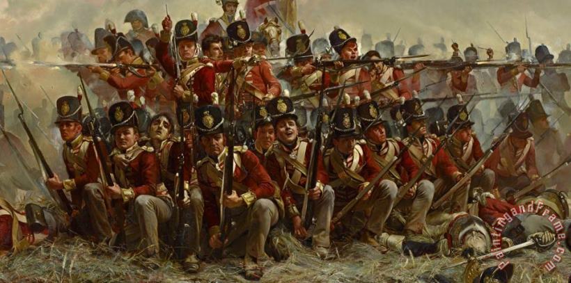 The 28th Regiment at Quatre Bras, 1815 Detail painting - Elizabeth Thompson The 28th Regiment at Quatre Bras, 1815 Detail Art Print