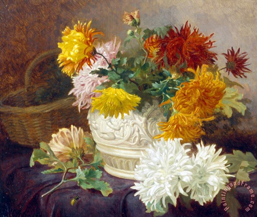 Still Life of Chrysanthemums painting - Eloise Harriet Stannard Still Life of Chrysanthemums Art Print