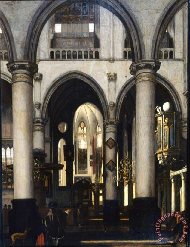Emanuel De Witte View of a Church Interior Art Painting