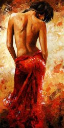 Emerico Toth Lady in red 27