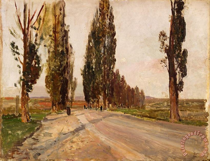 Emil Jakob Schindler Boulevard of Poplars Near Plankenberg Art Painting