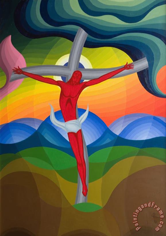 On The Cross painting - Emil Parrag On The Cross Art Print