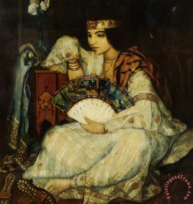Lady with a Fan painting - Emile Bernard Lady with a Fan Art Print