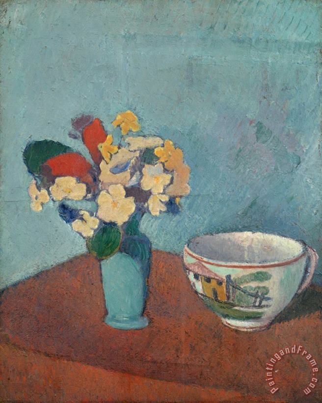 Vase with Flowers And Cup painting - Emile Bernard Vase with Flowers And Cup Art Print
