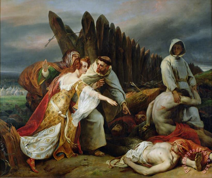 Edith Finding the Body of Harold painting - Emile Jean Horace Vernet Edith Finding the Body of Harold Art Print
